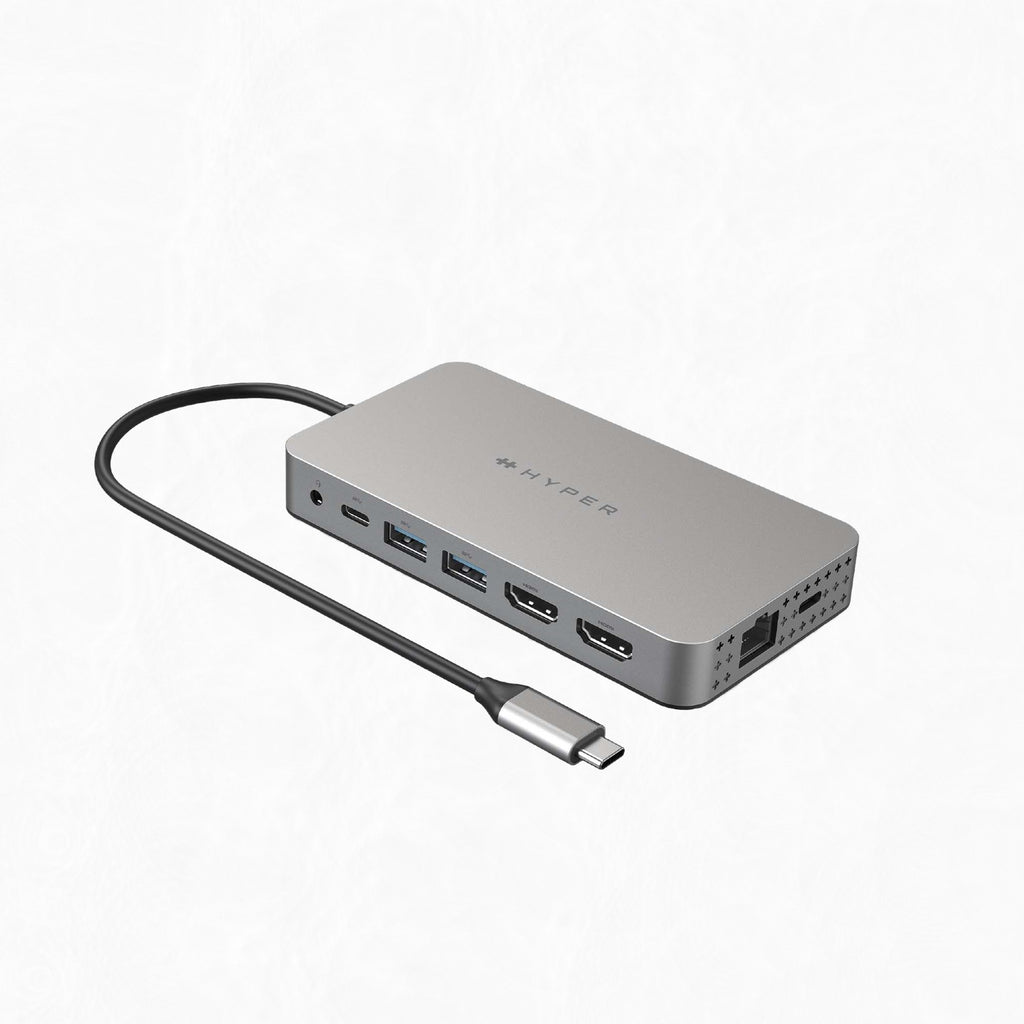 HyperDrive Dual 4K HDMI 10 in 1 USB C hub for MacBook, Windows Laptop, Chromebooks with Type C Ports. Supports 2 Extended Monitors on M1 MacBooks Using HyperDisplay