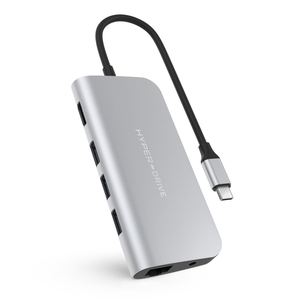 halvkugle symbol Mus HyperDrive Power 9 in 1 USB C to Ethernet + HDMI 4K30Hz + 3.5mm Aux + –  techati.com
