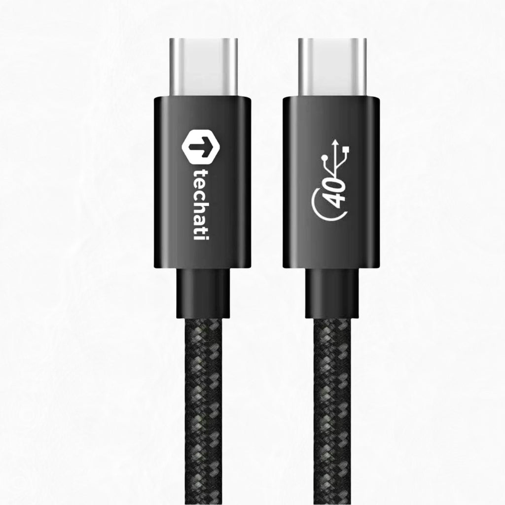 Techati 100 Watt USB4 Type C to Type C cable : 2 meter / 6.6 feet long USB-C charging cable, supports 4K video, 40Gbps data & sync wire for USB-C mobile, laptop, Macbook, iPad, tablets