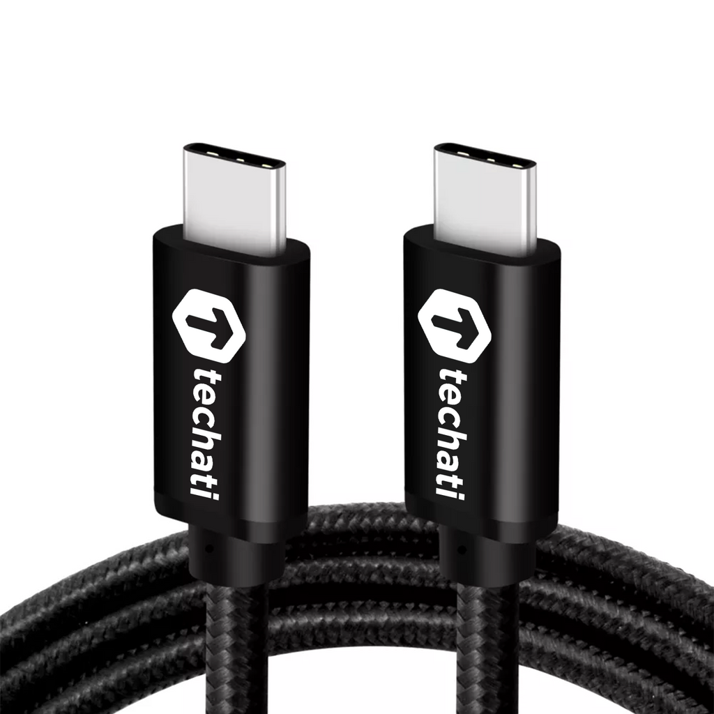 Techati 60 Watt USB 3.0 Type C to Type C cable : 2 meter / 6.6 feet long USB-C charging cable, 5 Gbps data & sync wire for USB-C mobile, laptop, Macbook, iPad, tablets